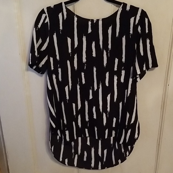 Kaileigh Tops - Kaileigh Black and White Blouse